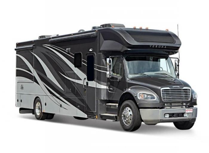 Exterior of the 2022 RV Verona with gray paint finish